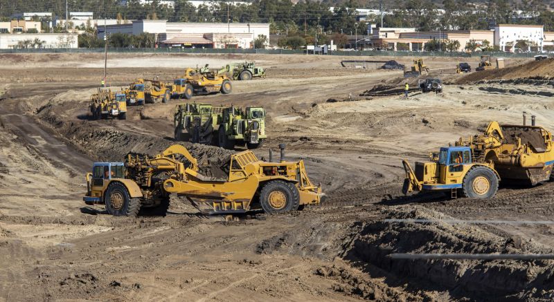 Excavation for slope adjustment